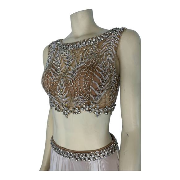 TERANI COUTURE PROM 1611P1018 White & Nude size 6 - Picture 15 of 16